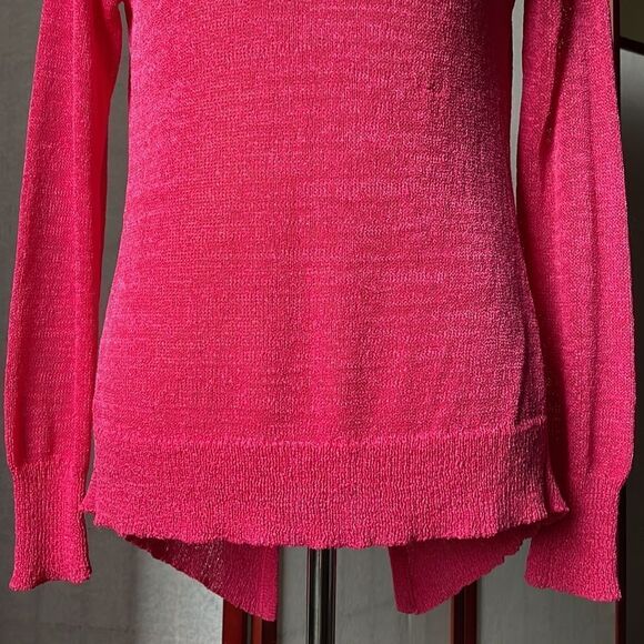 Bisou Bisou Michele Bohbot Pink Semi-Sheer Top w/Open Back (Size: Small) - Picture 8 of 11